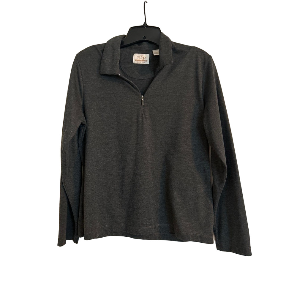 EP Pro Tour Tech Long Sleeve Golf Shirt | Dark Gray Quarter-Zip | Size L